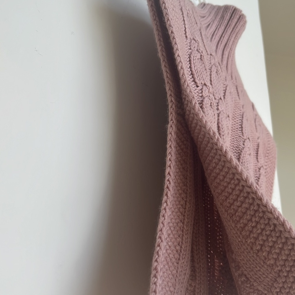 Pink Knit Mock Neck Top Size Small - Picture 2 of 3